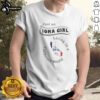 Original Just An Iowa Girl Living In A California World Map Shirt featuring a unique graphic design