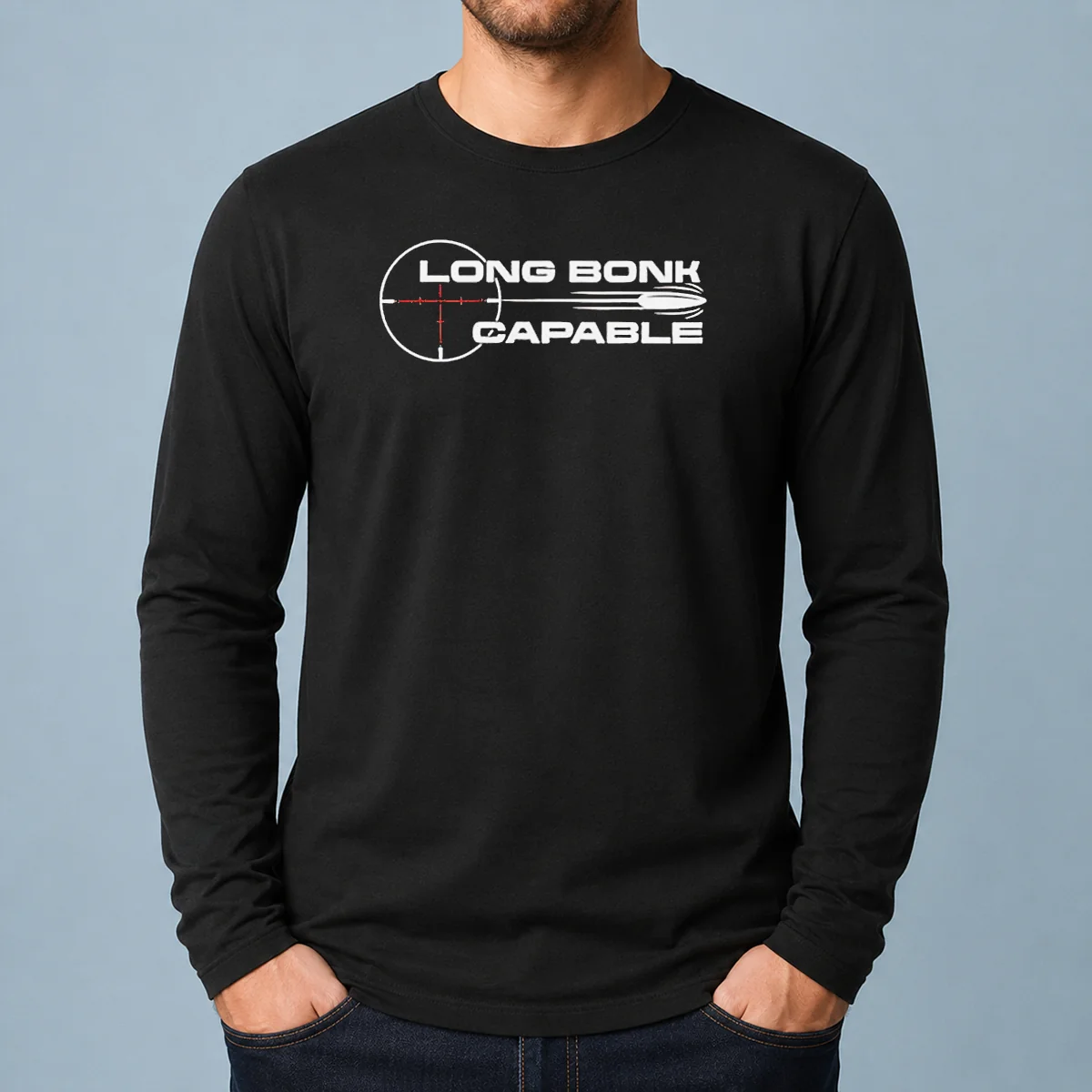 Original Long Bonk Capable Sniper Rifle Bullet Trajectory Precision Target Shooting Long Sleeve Shirt
