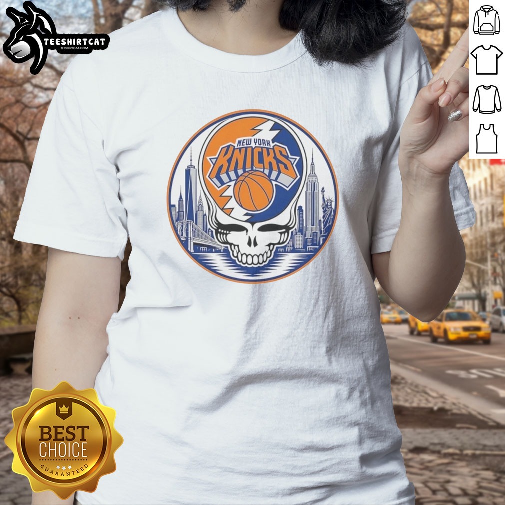 Original New York Knicks Grateful Dead Basketball Team Logo Shirt on Ladies Shirt Original New York Knicks Grateful Dead Basketball Team Logo Shirt shown as a ladies shirt preview