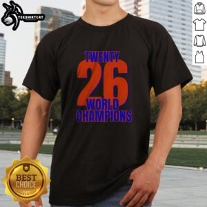 Original New York Yankees Twenty 26 World Champions Shirt showcasing a classic team logo and vibrant colors.