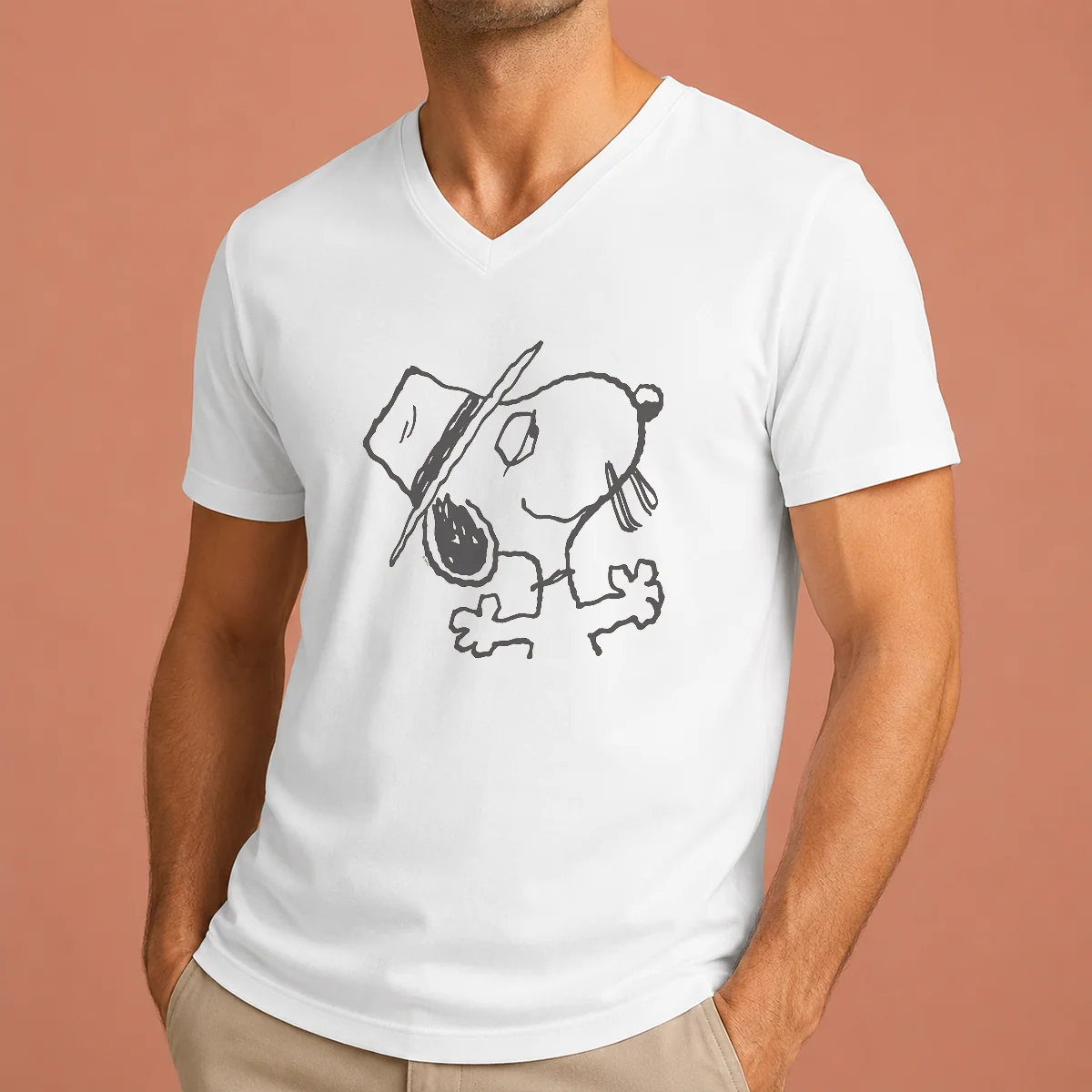 Original Peanuts Spike Larger Than Life V-Neck Shirt Original Peanuts Spike Larger Than Life V-Neck Shirt