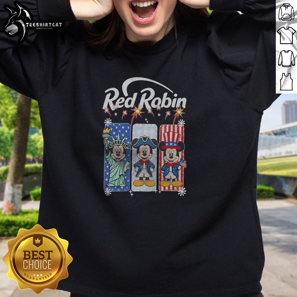 Original Red Robin Mickey Mouse Statue Of Liberty USA Patriot Shirt on Sweatshirt Original Red Robin Mickey Mouse Statue Of Liberty USA Patriot Shirt shown as a sweatshirt preview