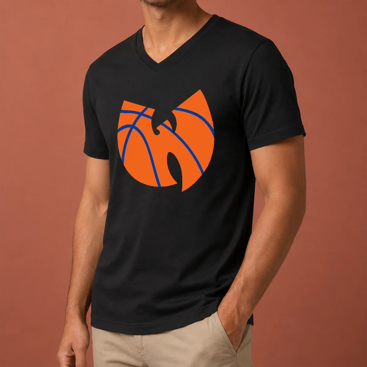 Original Wu Tang Clan X New V-Neck Shirt Original Wu Tang Clan X New V-Neck Shirt