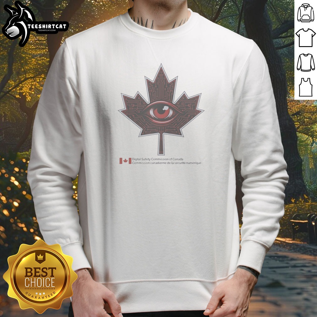 Premium Digital Safety Commission Of Canada Maple Leaf Eye Circuitry Surveillance Sweatshirt