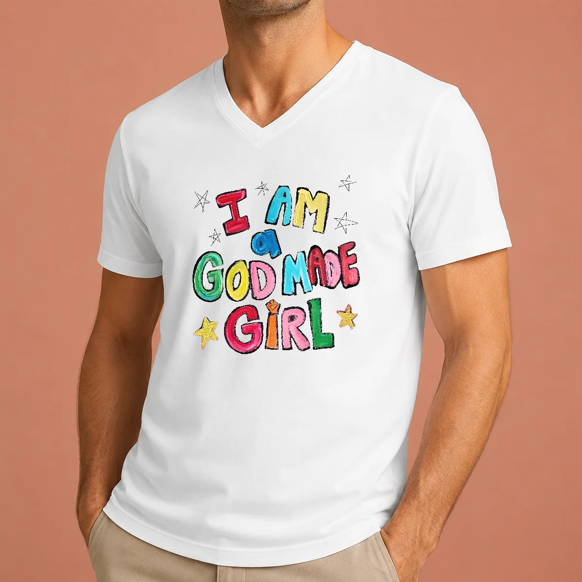 Premium I Am A God Made V-Neck Shirt Premium I Am A God Made V-Neck Shirt