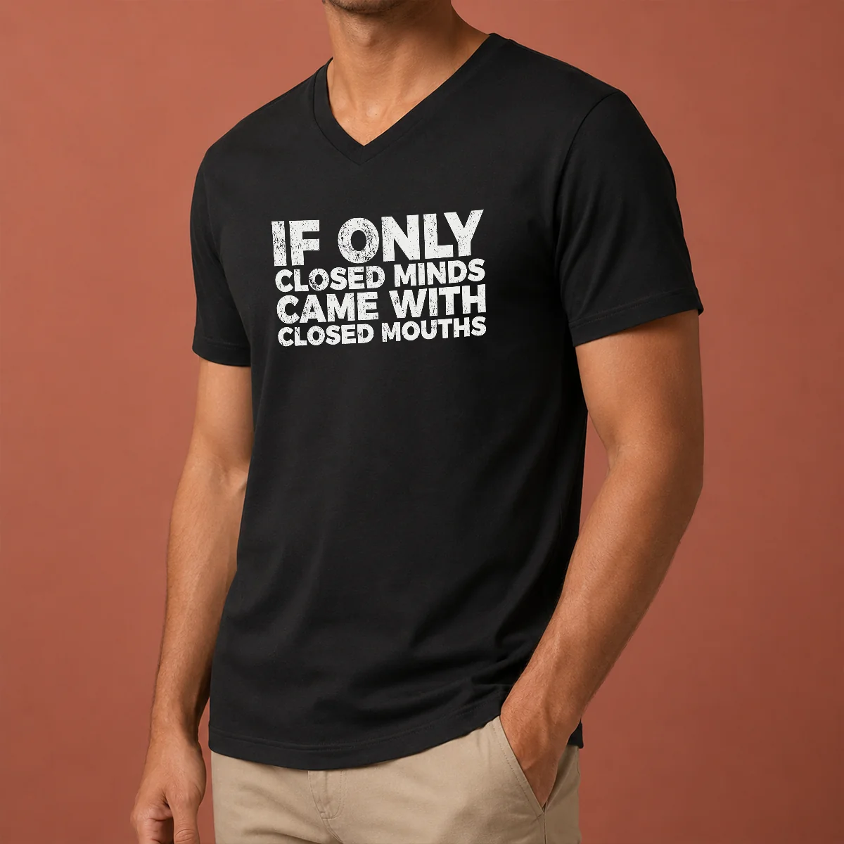 Premium If Only Closed Minds Came V-Neck Shirt Premium If Only Closed Minds Came V-Neck Shirt