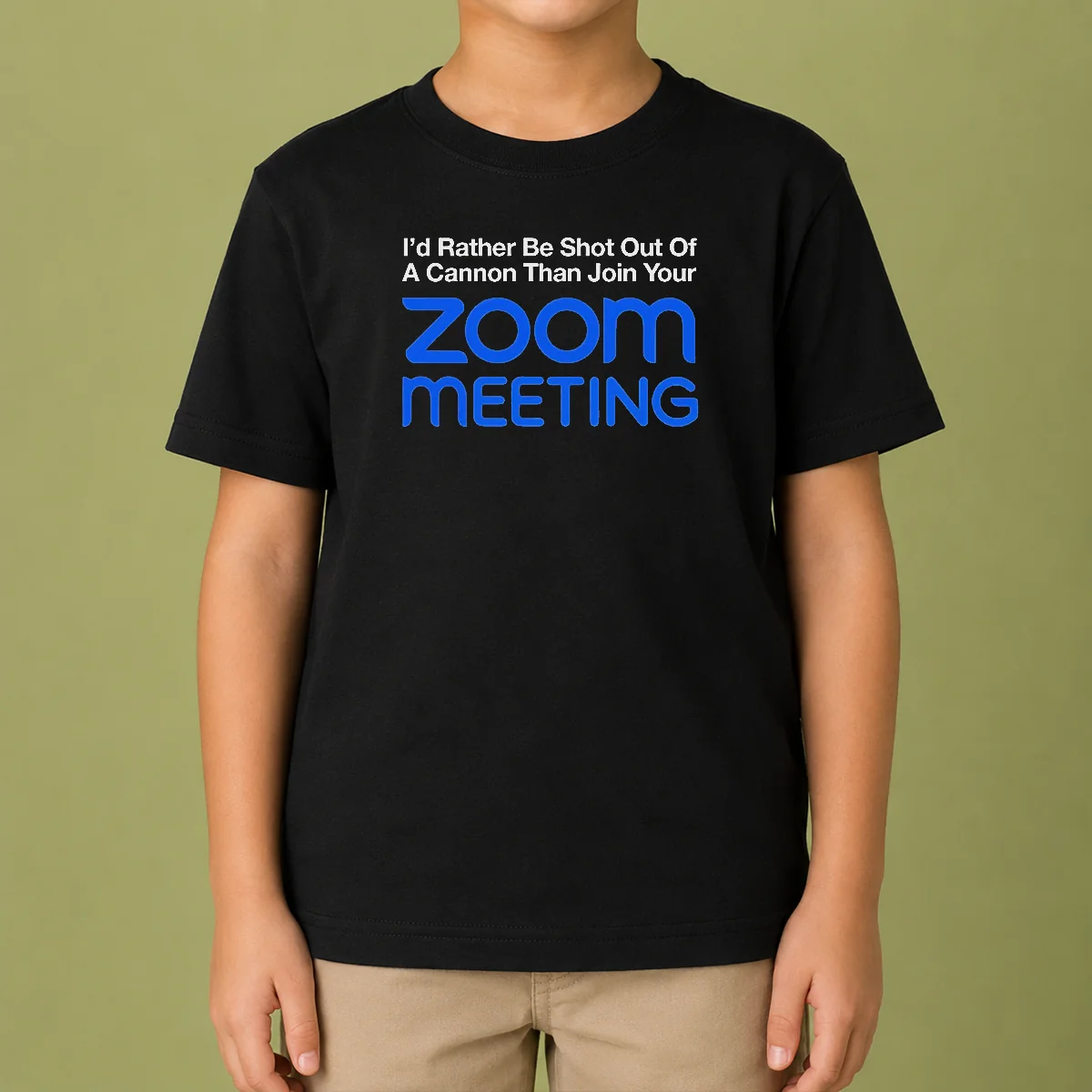 Pretty I'D Rather Be Shot Out Of A Cannon Than Join Your Zoom Meeting Kids T-Shirt