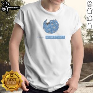 Pretty Jestem Wikipedysta Logo Shirt featuring a casual short-sleeve design with bold graphic print