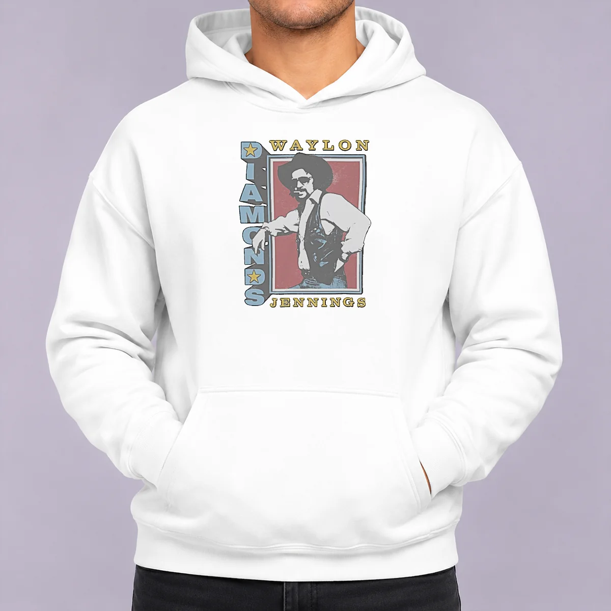 Pretty Nice Waylon Jennings Diamonds Ringer Hoodie