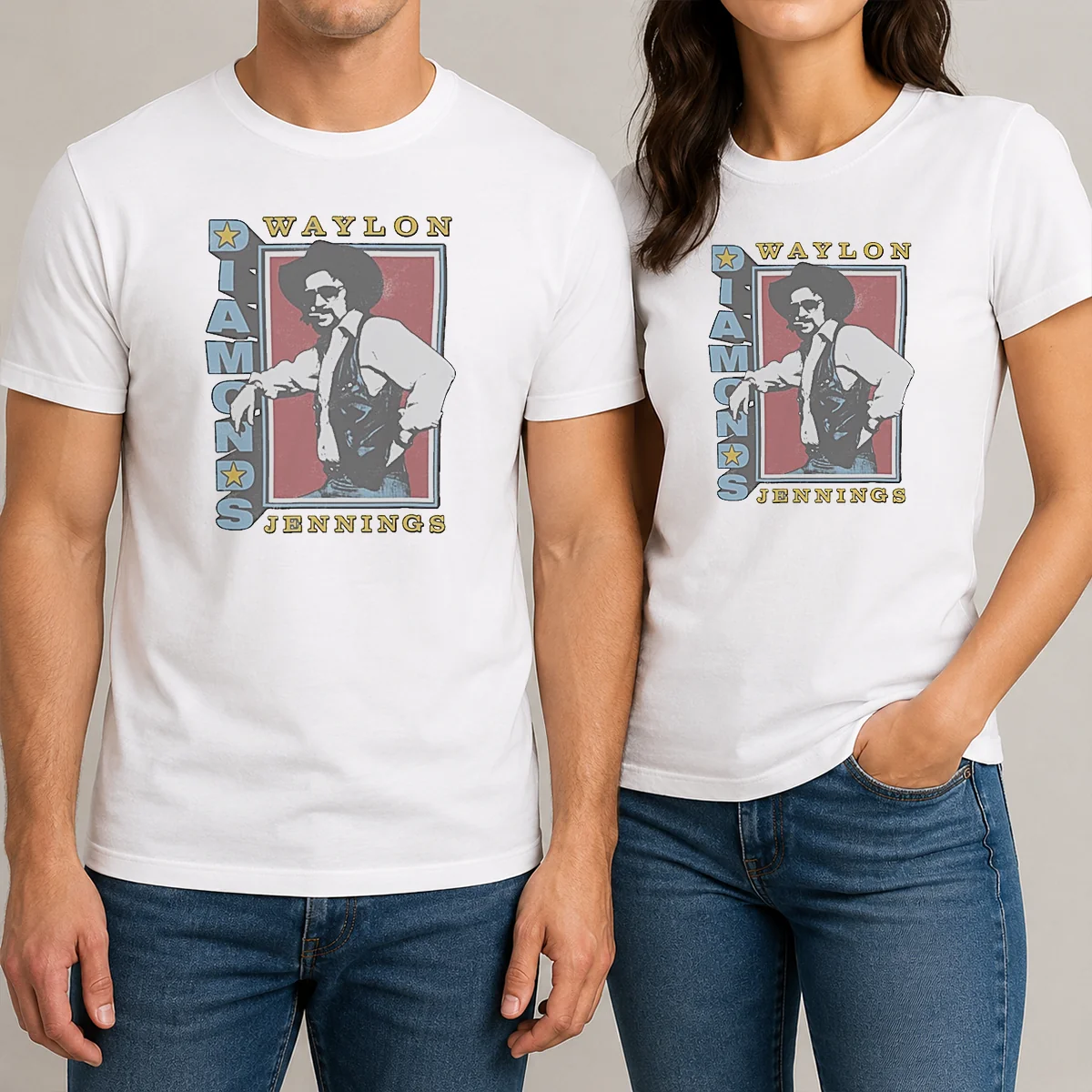 Pretty Nice Waylon Jennings Diamonds Ringer Shirt Pretty Nice Waylon Jennings Diamonds Ringer Shirt