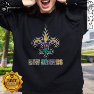 Pretty NOLA Saints Pelicans Tulane Fleur De Lis Logo Sweatshirt featuring a vibrant design.