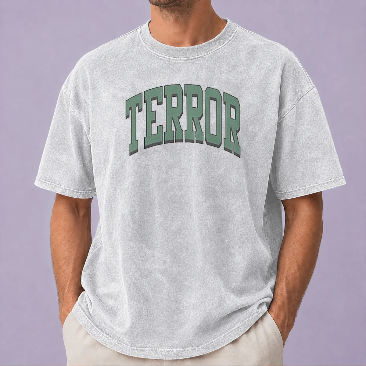 Pretty Terror Still Suffer Basketball Washed T Shirt in soft cotton fabric with faded vintage look