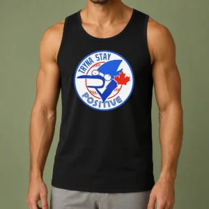 Pretty Tryna Stay Positive Blue Jay Baseball Logo Tank Top