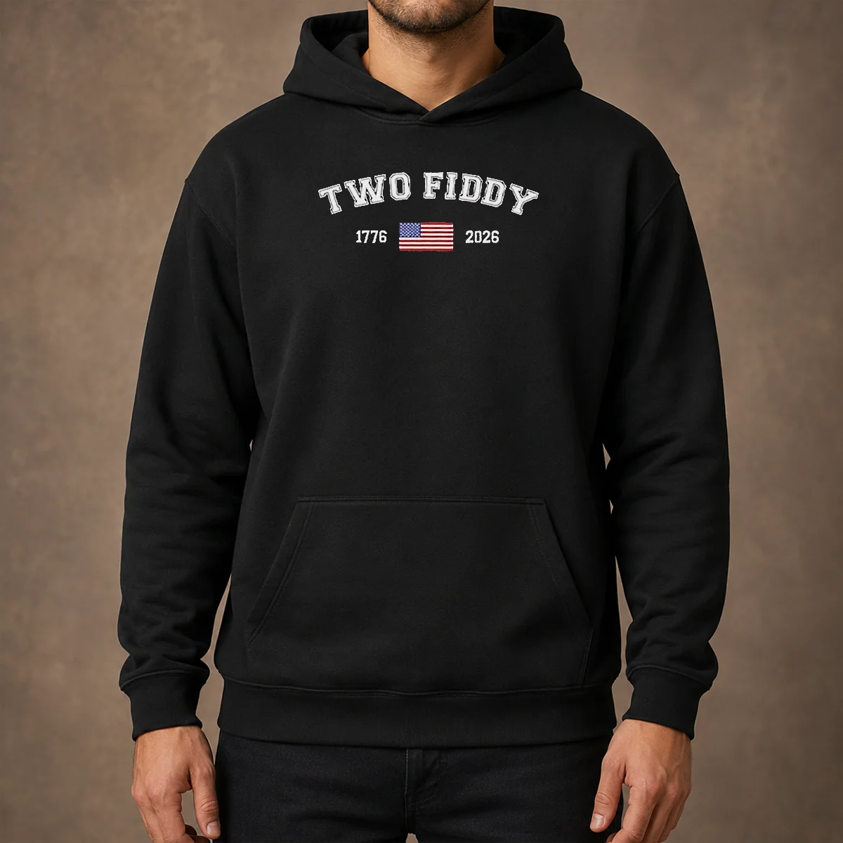 Pretty Two Fiddy 1776 2026 USA Flag Hoodie