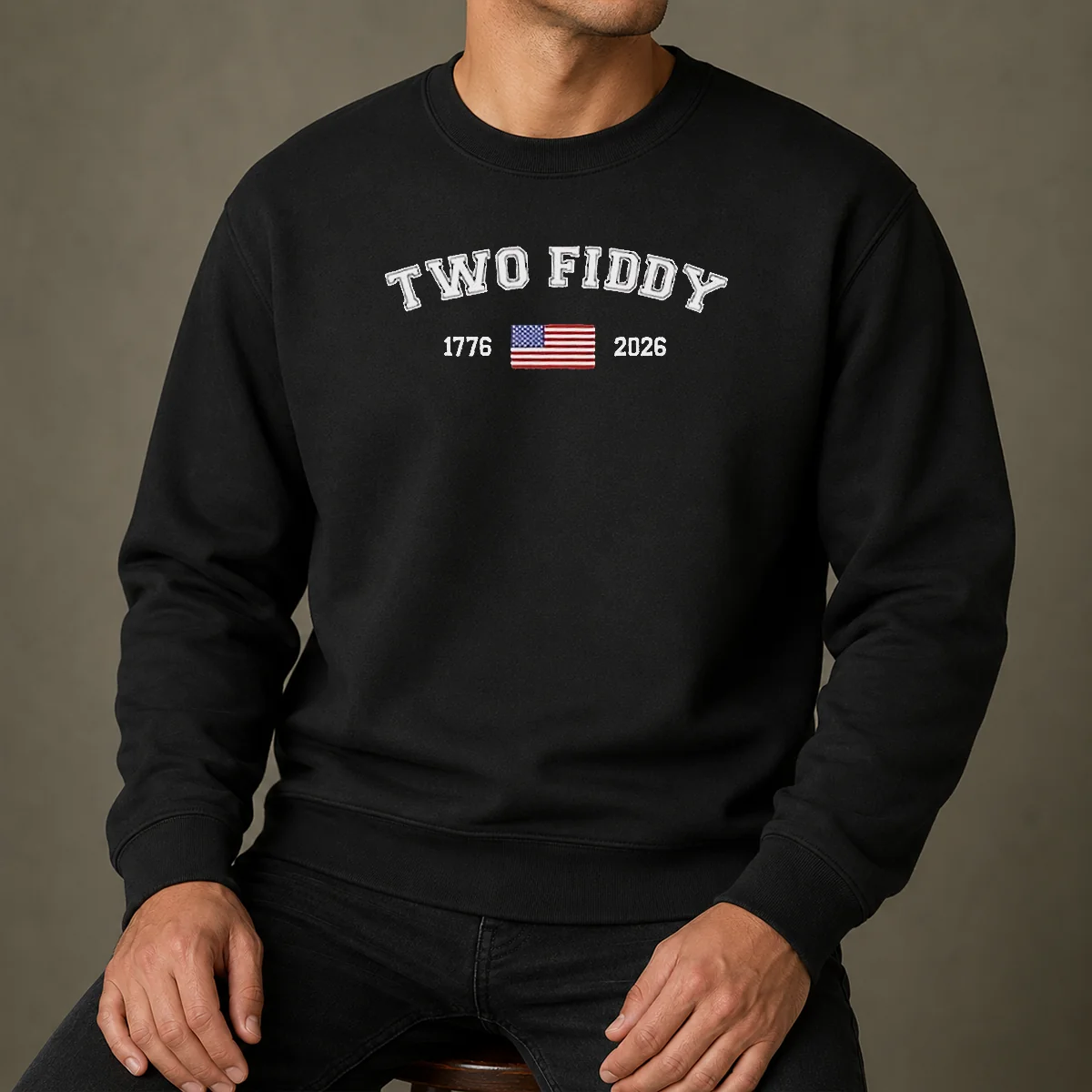 Pretty Two Fiddy 1776 2026 USA Flag Sweater