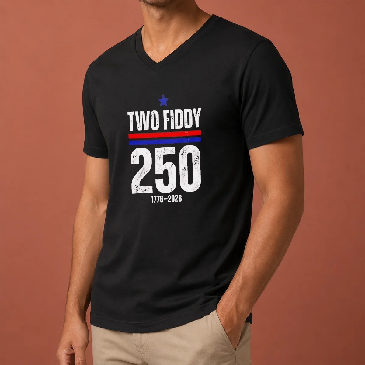 Pretty Two Fiddy 250 17762026 USA V-Neck Shirt Pretty Two Fiddy 250 17762026 USA V-Neck Shirt