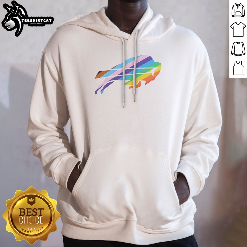 Top Buffalo Bills Pride Logo Progress Flag Shirt on Hoodie Top Buffalo Bills Pride Logo Progress Flag Shirt shown as a hoodie preview
