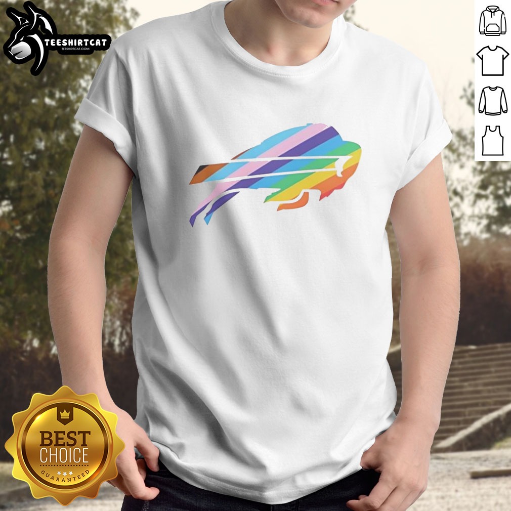 Top Buffalo Bills Pride Logo Progress Flag Shirt on Classic Shirt Top Buffalo Bills Pride Logo Progress Flag Shirt shown as a classic shirt preview