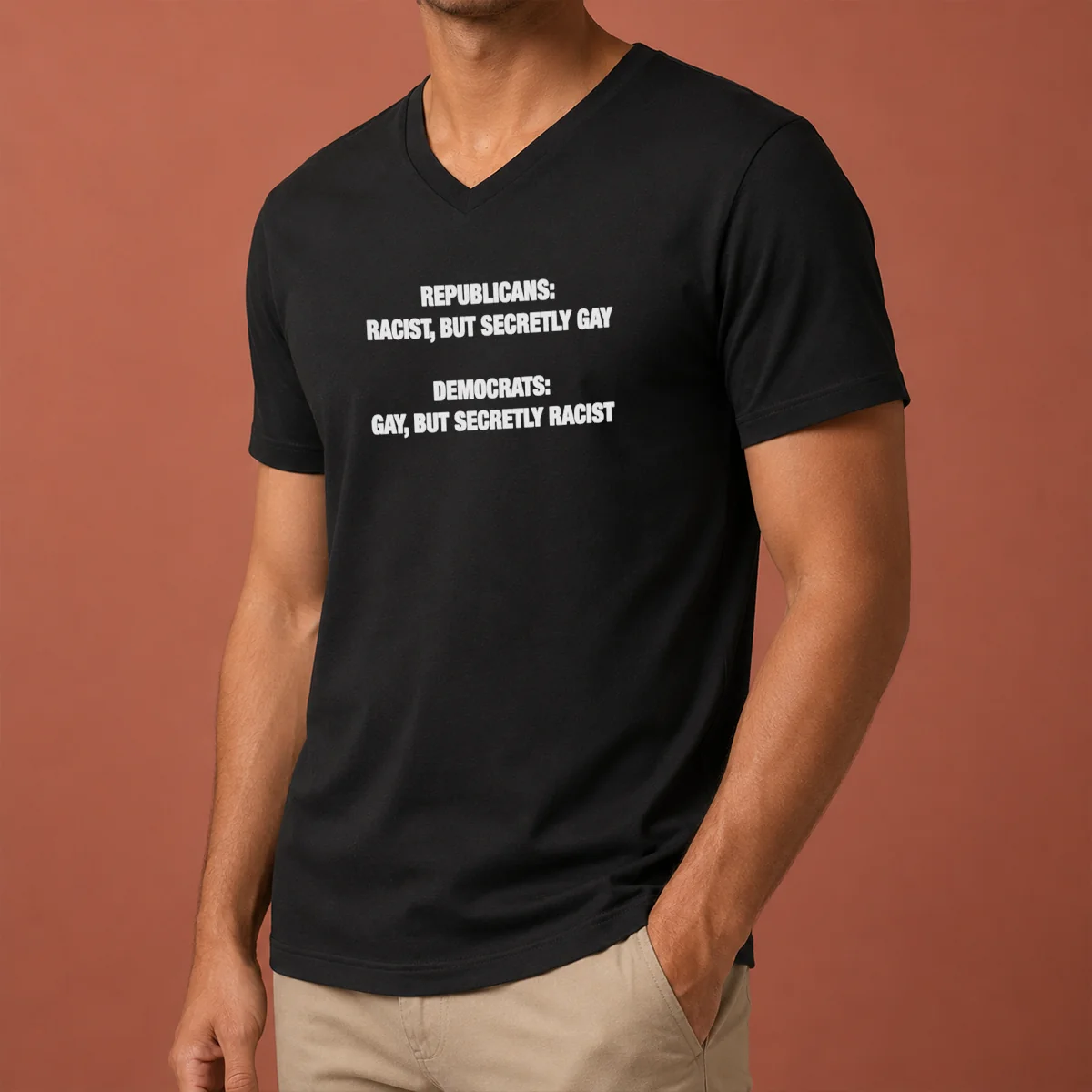Top Nice Republicans Racist But Secretly V-Neck Shirt Top Nice Republicans Racist But Secretly V-Neck Shirt