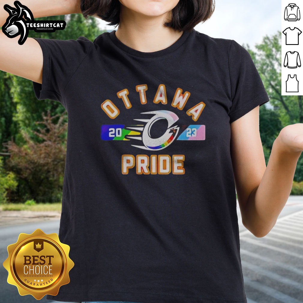 Top Ottawa Charge Pride Month Shirt on Ladies Shirt Top Ottawa Charge Pride Month Shirt shown as a ladies shirt preview