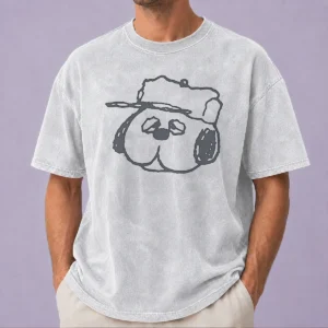 Top Peanuts Olaf Larger Than Life Washed T Shirt featuring a soft, vintage-style washed fabric with Olaf graphic