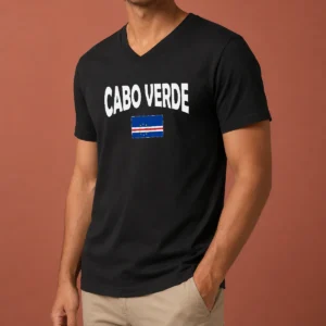 Awesome Flag Of Cabo Verde V-Neck Shirt