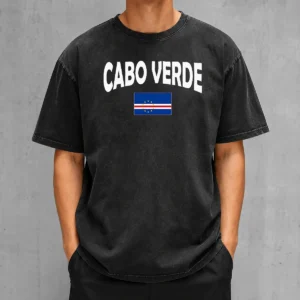 Awesome Flag Of Cabo Verde Washed T-Shirt