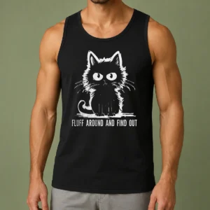 Awesome Funny Fluff Around And Find Out Cat Tank Top