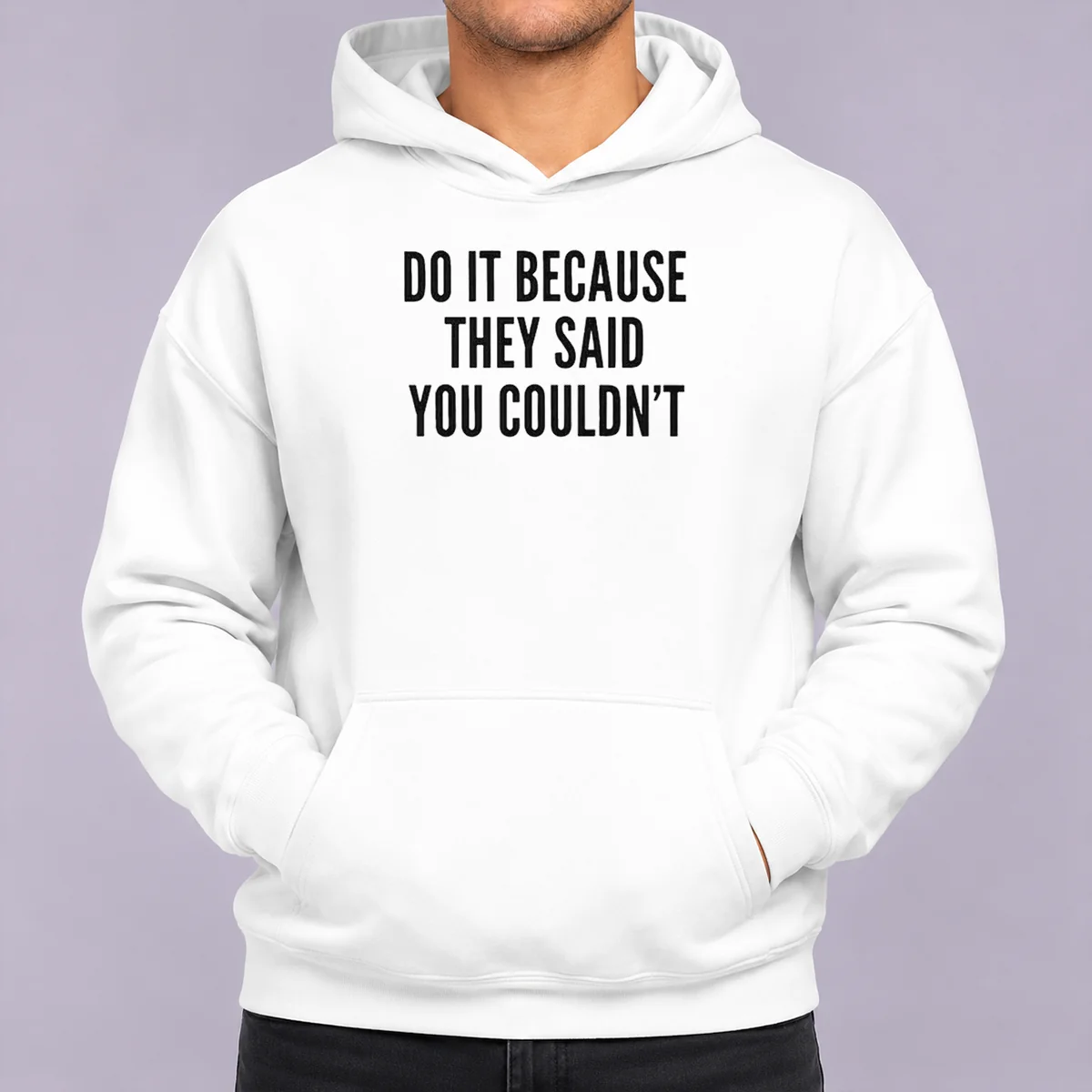 Awesome Hot Drake Do It Because They Said You Couldn'T Hoodie in black, front view with drawstring hood and kangaroo pocket