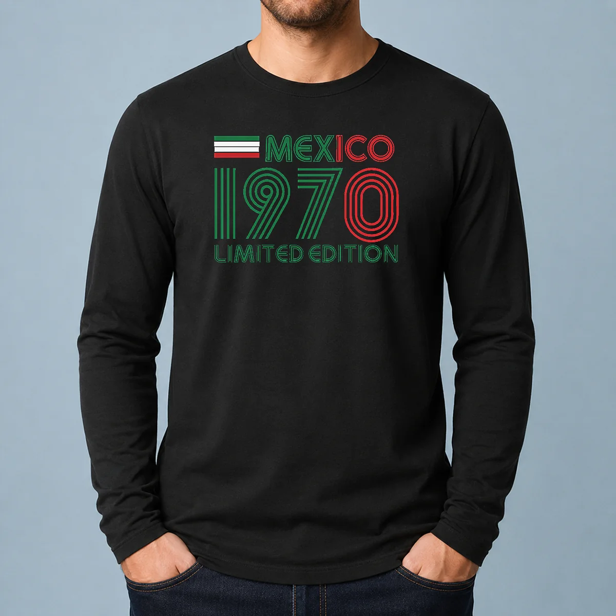 Awesome Pretty Retro Mexico 1970 Limited Edition Long Sleeve Shirt