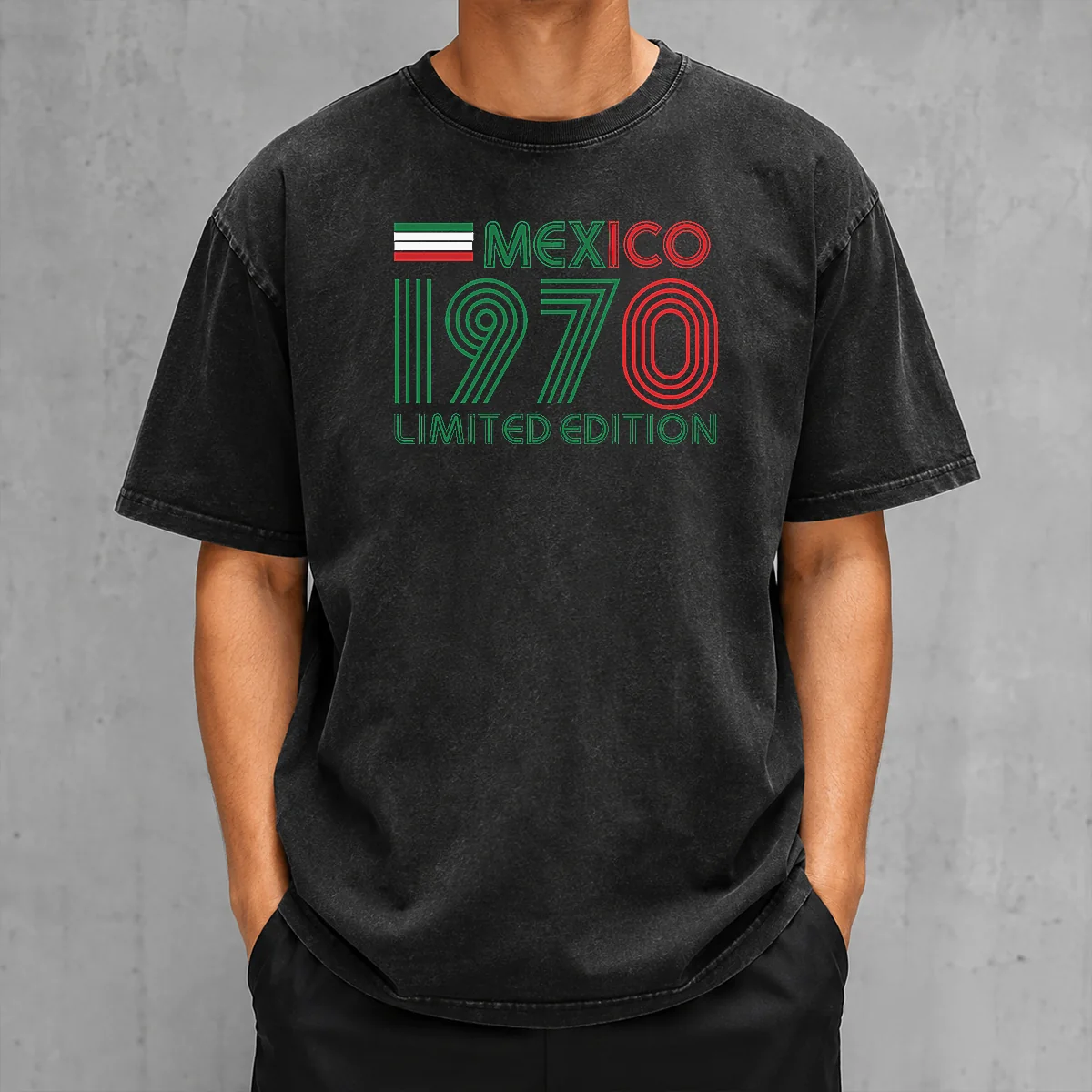 Awesome Pretty Retro Mexico 1970 Limited Edition Washed T-Shirt
