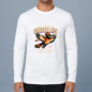 Baltimore Orioles Vintage Baseball Spirit Retro Distressed Long Sleeve Shirt