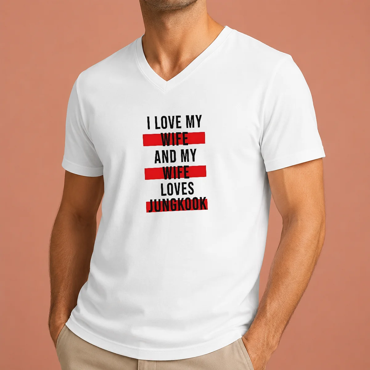 Funny Awesome I Love My Wife V-Neck Shirt Funny Awesome I Love My Wife V-Neck Shirt