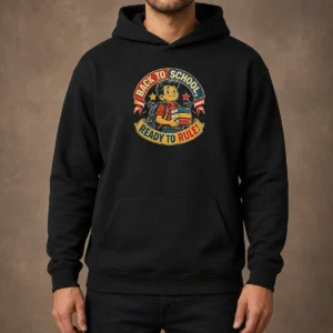 Funny Back To School Ready To Rule Retro Distressed Hoodie