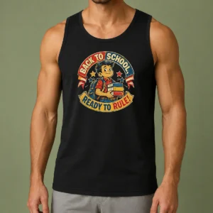 Funny Back To School Ready To Rule Retro Distressed Tank Top