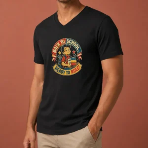 Funny Back To School Ready To Rule Retro Distressed V-Neck Shirt