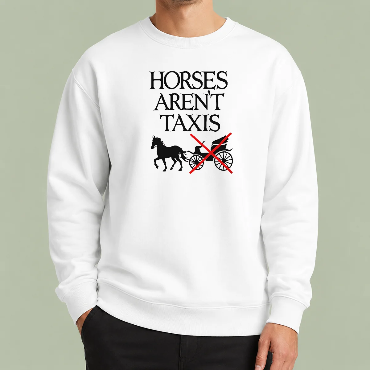 Funny Horses Arent Taxis Vintage Sweater