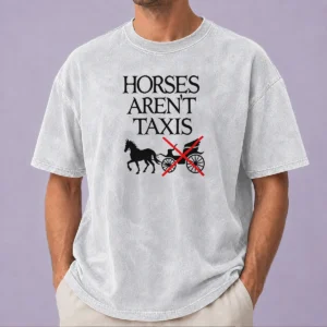 Funny Horses Arent Taxis Vintage Washed T-Shirt