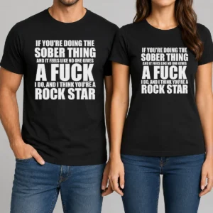 Funny If You'Re Doing The Sober Thing And It Feels Like No One Gives A F Keep The Plug In The Jug I Do graphic on a black short sleeve t shirt