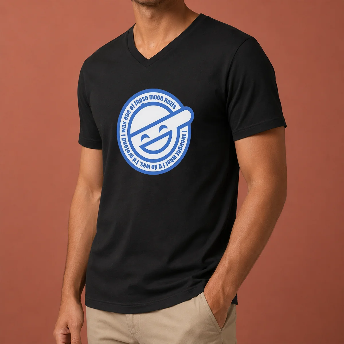 Funny Laughing Man Ghost In The V-Neck Shirt Funny Laughing Man Ghost In The V-Neck Shirt