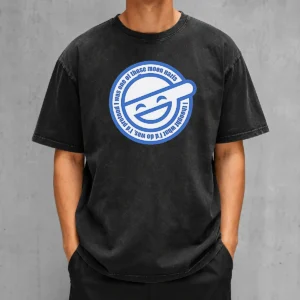 Funny Laughing Man Ghost In The Shell I Was One Of Those Moon Nazis I Thought What I'D Do Was Washed T-Shirt