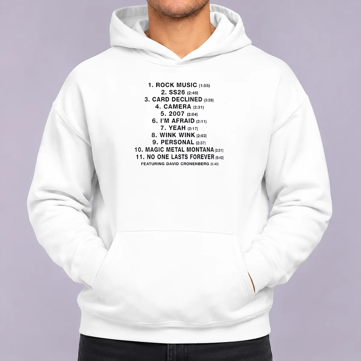 Funny No One Lasts Forever Featuring David Cronenberg Tracklist Hoodie