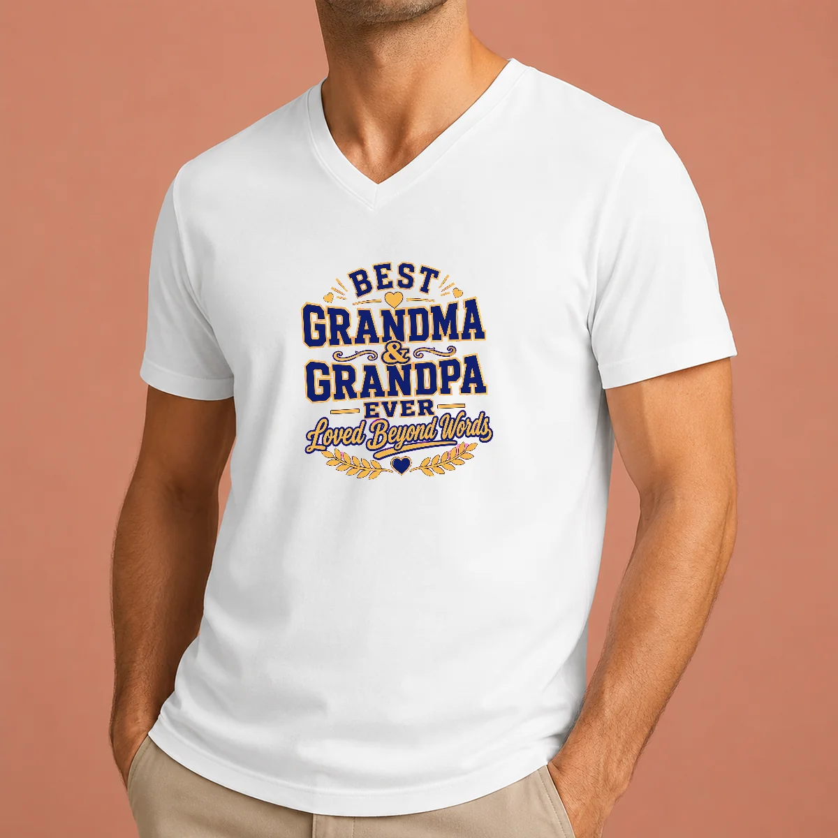 Funny Official Grandparents Day Typography With V-Neck Shirt Funny Official Grandparents Day Typography With V-Neck Shirt