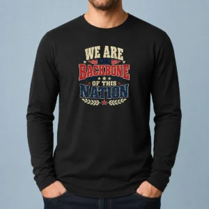 Funny We Are The Backbone Of This Nation Retro Distressed Long Sleeve Shirt