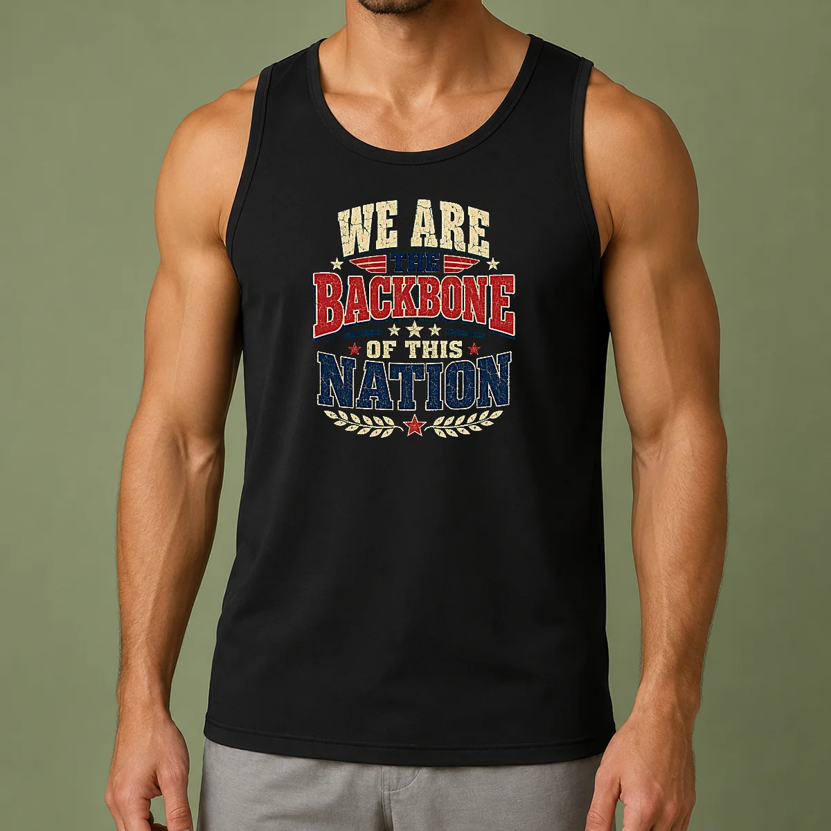 Funny We Are The Backbone Of This Nation Retro Distressed Tank Top