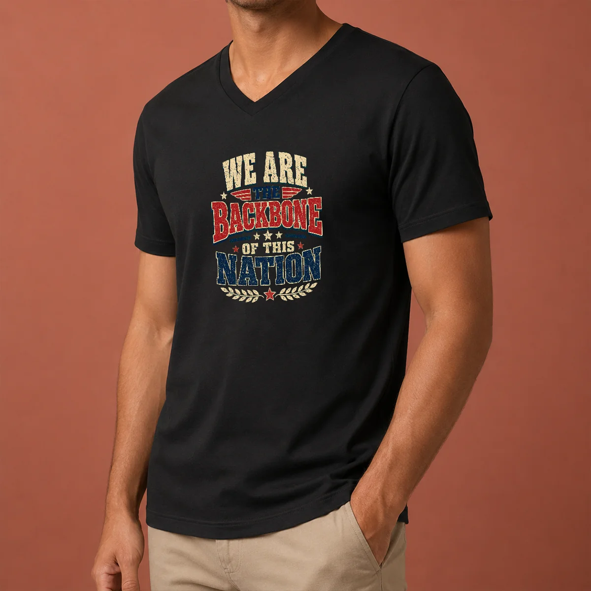 Funny We Are The Backbone Of V-Neck Shirt Funny We Are The Backbone Of V-Neck Shirt