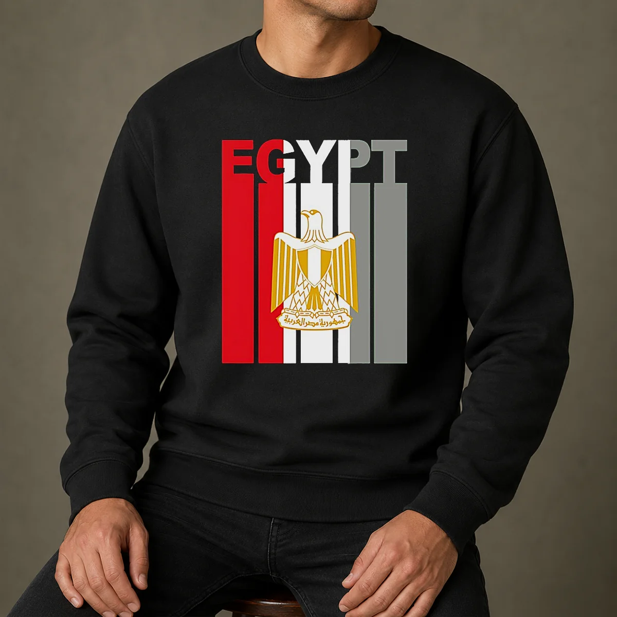 Good Egypt Flag Eagle Coat Of Arms Sweater
