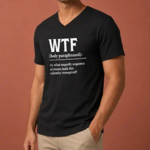 Good WTF Holy Paraphrased V-Neck Shirt
