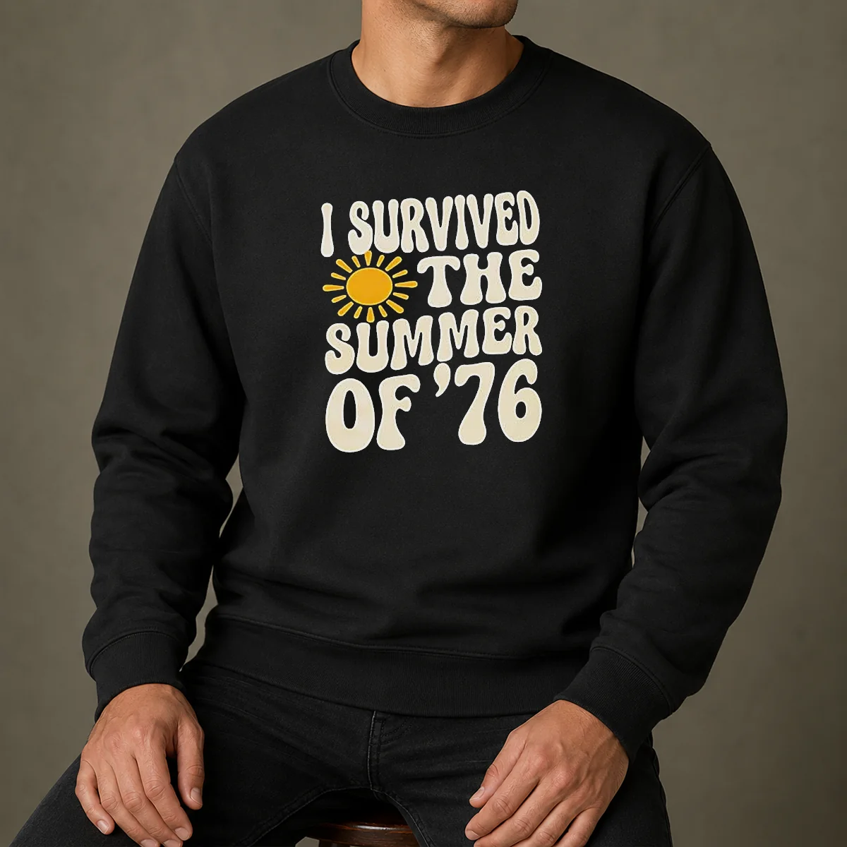 Happy Good I Survived The Summer Of '76 1976 Vintage Sweater