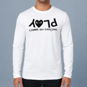 Hot Comme Des GarçOns Play Logo Fashion Long Sleeve Shirt